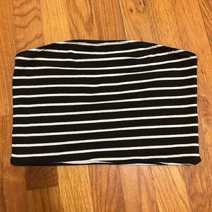 Black and White Casual Tube Top Crop Top
